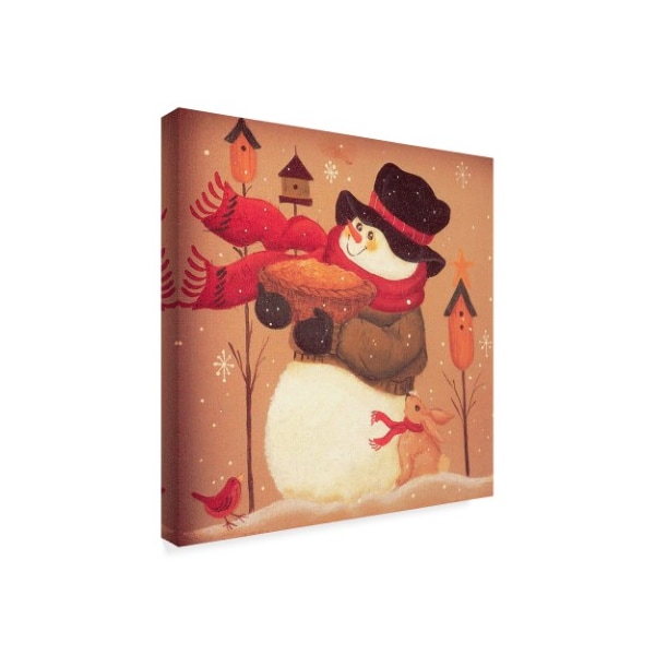 Beverly Johnston 'Snowman Pie' Canvas Art,14x14